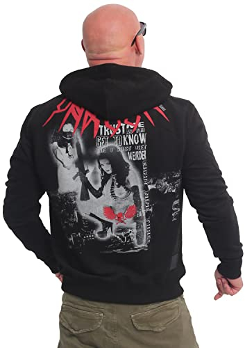 Yakuza Herren Trust Me Kapuzenpullover, Schwarz, 4XL