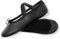 Capra Falconeri Ballet Dance Shoes - Full Flat Leather Sole Dancing Shoe Yoga Gymnastic Slippers for Girls - Kids Women & Adults Black, 7 UK