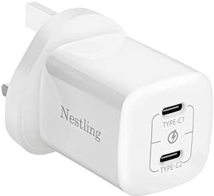 USB C Plug, Nestling 40W Fast Charger Plug 2 Ports for iPhone 15/15 Mini/15 Pro/15 Pro Max/14/14 Mini/14 Pro/14 Pro Max 13 12 SE 2020, Galaxy, Pixel 4/3, iPad Pro, AirPods Pro etc.