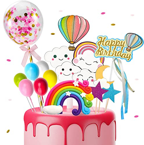 GALEPEE Tortendeko Geburtstag 18Pcs Tortendeko Mädchen Kuchendeko Geburtstag Happy Birthday Tortendeko für Geburtstag Party Kuchen Deko Mädchen Junge