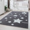Carpetsale24 Kinderteppich Sternenfreude Grau 200x290 cm – XXL Spielteppich – Weiche Oberfläche & Zeitloses Motiv