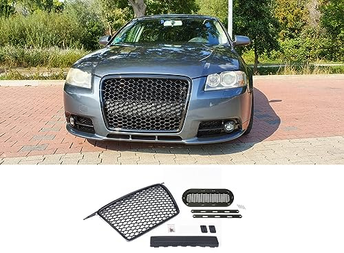 Kompatibel mit A3 8P NUR S-Line Kühlergrill Wabengrill Sport Front Grill Emblemhalter