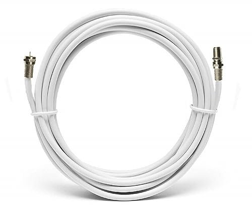 RosenetSys Virgin/Sky Extension Cable - suitable for Virgin Media (all equipment including 360, V6, Hub 3 4 and 5) and Sky & Freesat boxes Coaxial (5m White)