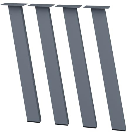 BK Styl 4 Stück Tischbeine aus Metall I8040 I Tischfuße aus Profilen 80x40mm | Tischkufen Möbelbeine für Schreibtische & Esstische I DIY I Stahl Pulverbeschichtet | Höhe: 72cm I Einfache Montage