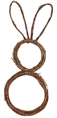 GRIRIW Hochzeitsdeko Rattan-Kaninchen-Girlande Natürliches Kaninchen Zum Aufhängen Osterhasen-wanddekoration Holzschild Rattan-Hasen-dekor Osterhasen-anhänger Haushalt Requisiten