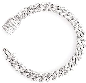 Miami Cuban Link Armband 8mm – 925 Sterlingsilber, massiv, Iced Out – Unisex Schmuck mit Cubic Zirkonia – Lucoro