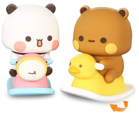 Zamety 2 Stück Bubu Dudu Wackelfigur Auto, Panda-Bär Kawaii Deko, Dudu Bubu Auto Deko Ornament, Bubu Dudu Kuscheltier, Wackelfigur Geschenk, Niedliche Armaturenbrett Auto Dekorationen