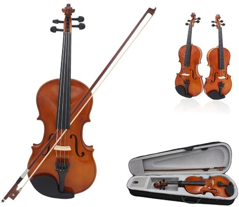 Geige Massivholz Violine Violine Anfänger Erwachsene Spielen Violine(Glossy 1/4)