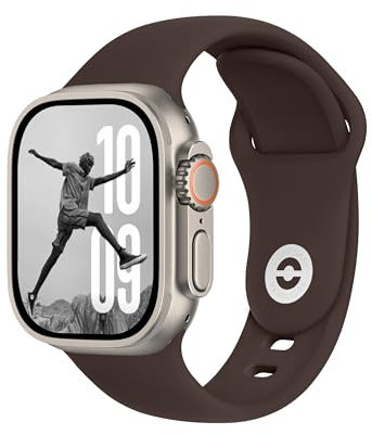 DONEGANI SB per Cinturino Apple Watch 40mm 44 mm 46mm 42mm 45mm 41mm 38mm 49mm Se Ultra 2 Serie 10 9 8 7 6 5 4 3 Band Bracciale Sport Silicone, Caffè