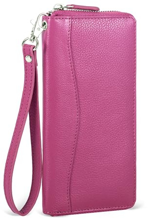 RFID Leather Wallet for Women - 8 Card Holder Coin Pocket Clutch Purse