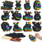 Deepton 48 Stück Ostern Kratzbilder, Ostereier Kratzpapier Kinder, Bunte Regenbogen-Scratch Art Set Ostern Hasen-Kükenform Bastelset Kinder mit Bänder DIY Osterbasteln Kinder 3 4 6 8 Jahre