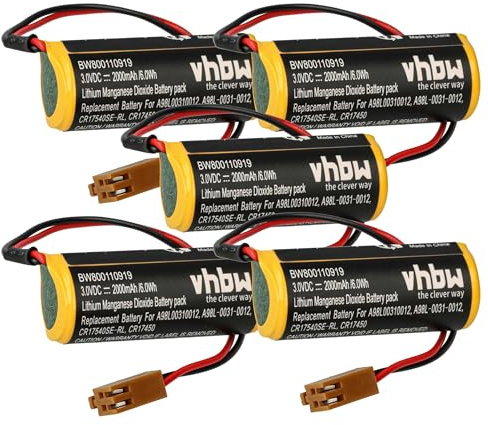 vhbw 5X Batterie Ersatz für Le Blonde A98L00310012 | CR17540SE-RL, A98L-0031-0012 für Steuereinheit (2000 mAh, 3 V, Li-MnO2)