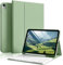 SZPSGC Keyboard Case for iPad (A16) 11th/10th Generation 2025/2022 11/10.9 inch, Smart Folio Cover with Pencil Holder, Detachable Wireless Bluetooth iPad Keyboard Case, Light Green