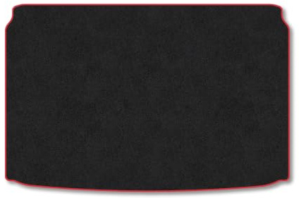VW Polo (2009-2017) Carpet Boot Mat | Red Edge Trim Tailored Fit Boot Liner Full Coverage Protection Accessories Easy Clean Anti Slip Made in the UK
