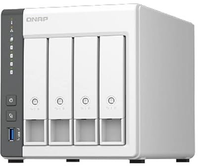 NAS 4-Bay HDD, 4 GB RAM, 1 Port 2.5GbE und 1 GbE Port, ideal für Netzwerkspeicher und Multimedia-Datenmanagement.