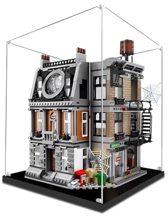 HCAEIOFJ Clear Acrylic Display Box for LE-GO Supreme Sanctuary Iron Man Base Building 76108 Display Box Gift for Creative Assembling Collectibles, (Display Box Only, Model Not Included)