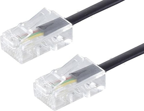 1aTTack.de 1x 15m - Telefon-Kabel 8/4 RJ45 (8P4C) Westernstecker auf 8/4 RJ45 (8P4C) Flach für Telefone Telefonanlagen Router Modems