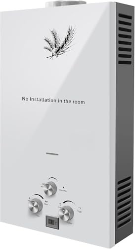 6L 12KW Gas Durchlauferhitzer LPG Warmwasserbereiter Durchlauferhitzer Warmwasserspeicher Heißwasserbereiter Boiler Tankless Instant Boiler für Zuhause, Wohnmobile, Kabinen, Scheunen (6L 12KW)