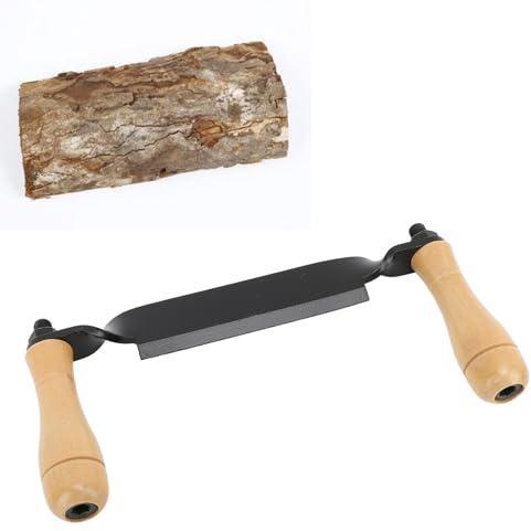 Draw Knife, Debarking Hand Tool Curved Draw Knife Tree Bark Removal Tool Ergonomic Handle Comfortable Grip for Woodworking (Straight Type)