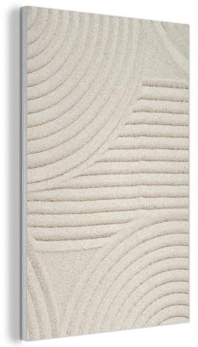 MuchoWow© Wandbilder Akustikpaneele Filz Deko Wohnung Bild Wohnzimmer | 60x90 cm - Wandpaneele Schallabsorber Wand Bilder Wandpaneel Wall Decor Muster - Abstrakt - Weiß