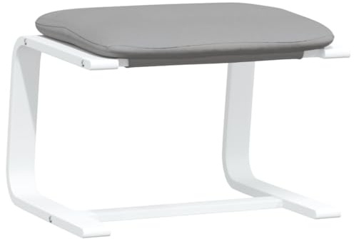 Tomostar Pouf Ottoman, Tabouret Repose-Pieds Ottoman Repose Pied Salon Gris Clair 51x41x40 cm Tissu