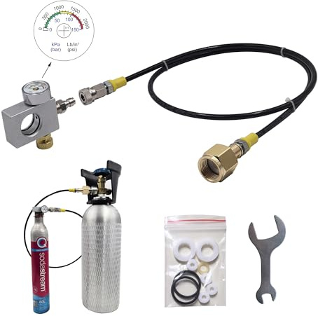 DRYHTEN Quick Connect CO2 Nachfüll-Adapter für rosa Flasche für Terra DUO ART Gaia Sodawasser-Maschine