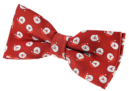 Retreez Herren Gewebte vorgebundene Weihnachten Fliege Weihnachtsmann 11,5 cm - rot,