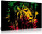 Panther Print 5060694368508 Druck auf Leinwand, Rasta Lion Jamaican Dreadlocks, 46x31 cm (18x12in)