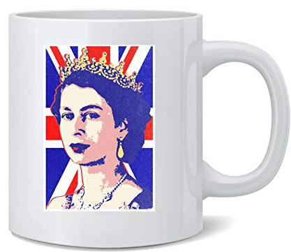 Poster Foundry Queen Elizabeth II Union Jack Pop Art Ceramic Coffee Mug Tea Cup Fun Novelty Gift 12 oz