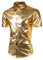JOGAL Herren Metallic Glänzend Bronzing Nachtklub Party Hemd Medium Gold