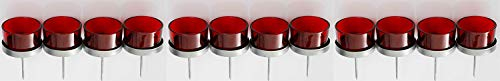 12x Kerzenhalter rot Teelichthalter Teelichtgläser Kerzenhalter zum Stecken Kerzenpicks für Adventskranz 5cm