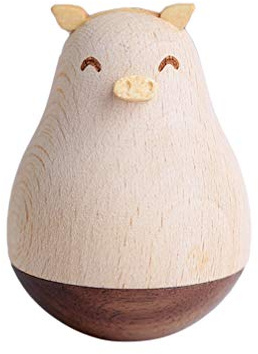 VOSAREA Wooden Roly Poly Toy Animal Tumbler Toy Wobbling Crafts Balancing Desktop Ornaments for Kids Toddler Infant Baby