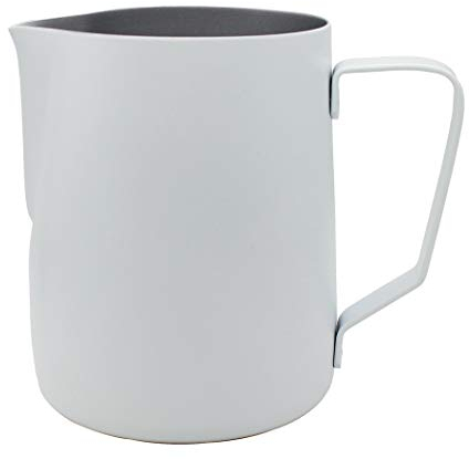 Abcsea 1 Pièce Pichet de Lait en Acier Inoxydable, Pot à Lait INOX, Pichet Lait INOX, Blanc 600ml/20oz