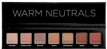 Sigma Beauty Mini Eyeshadow Palette – Warm Neutral Tones with 7 Matte, Shimmer & Metallic Shades – Highly Pigmented Vegan Eye Makeup Palette for On-the-Go