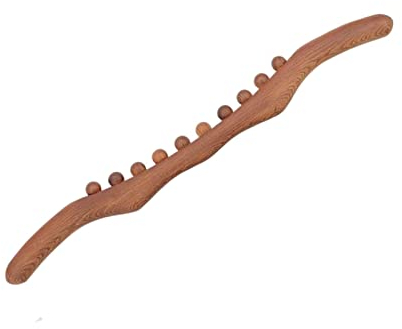 predolo Wood Massage 10 Beads Rolling Pin for Body Leg Shoulder Waist