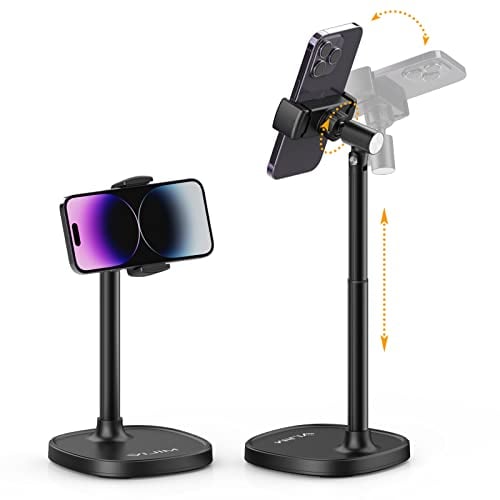 ULANZI Soporte para Movil Mesa Ajustable, Soporte Movil Escritorio Multiángulo para Escritorio Compatible con iPhone 14 13 12 11 Pro MAX Mini/Galaxy S23 S22/Huawei/Xiaomei/Redmi