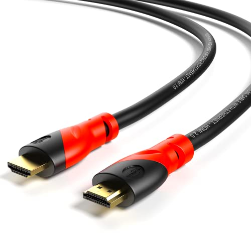 RedStar24 3m HDMI Kabel 2.0 - High Speed mit Ethernet - UHD 2160p 4K@60Hz HDR ARC Ethernet 18Gbps 3D Full HD 1080p Dolby - Schwarz 3 Meter - für Laptop, Monitor, PS5, PS4 & mehr