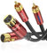 SOUNDFAM XLR auf Cinch Kabel 2M, PREMIUM 2 XLR Buchse zu 2 RCA Stecker Audio Verbindungskabel
