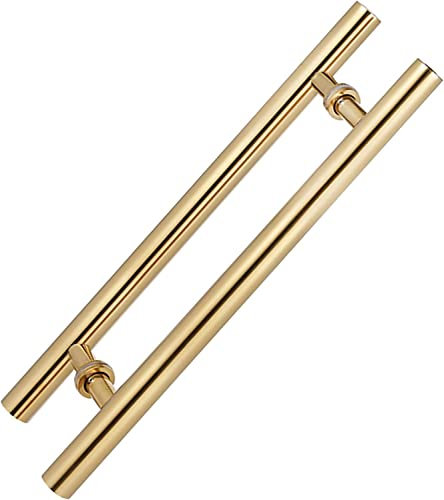 Tirador de puerta corredera for puerta de granero, tirador de puerta, tirador de puerta de cristal corredizo dorado, tiradores de barra redondos con ajuste de instalación, for baño/entrada/puerta dela