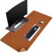 VYAAA Schreibtischunterlage Leder und Kork, 110 x 50cm Tischunterlage, Multifunktionales Laptop Mousepad, Schreibtischmatte für Büro und Zuhause (Braun)