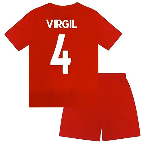 Liverpool FC Boys Virgil 4 Sublimation Short Pyjamas Red 12-13 Years
