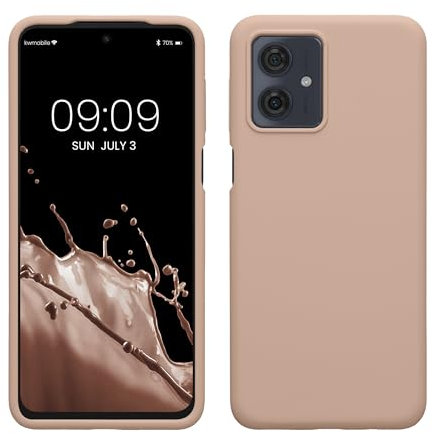 kwmobile Hülle kompatibel mit Motorola Moto G54 5G Hülle - Silikon Handy Case - Handyhülle weiche Oberfläche - kabelloses Laden - Altrosa