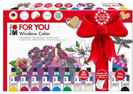 CREATIV DISCOUNT Window Color Fun & Fancy Set, for You, 10 x 80 ml