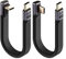 Leehitech 2×13CM 240W USB C to USB C Short Flat Cable, 40Gbps Data Transfer Right Angle Thunderbolt 4 Cable, 48V/5A Safe Charging 8K@60Hz Display for iPhone 16/15, Macbook, iPad, Samsung and More
