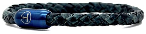 Colorcuff Premium Lederarmband, Echtleder, starker Magnetverschluss, geflochtenes Herren- und Damenarmband inkl. Schmuckbeutel, handgefertigt in Deutschland (Slim Dragonfly, 21.50)