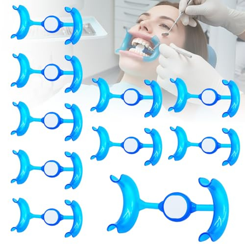 Dental Wange Retractor mit Spiegel, M Form Mundöffner für Zähne Whitening & Reparatur, Oral Orthodontik, Lippenschutz Zahnarzt Zubehör, 10 Stück