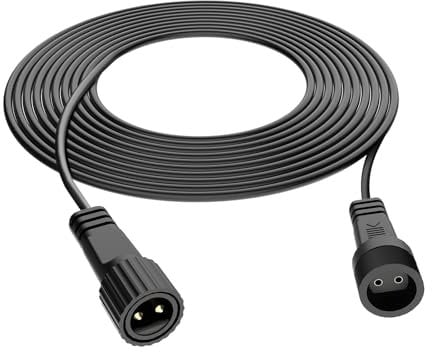 Etopgo 5M Extension Cable for christmas String lights,2 Pin Waterproof outdoor fairy lights Extension Cable for Christmas lights,G40 Globe Lights,Icicle Lights,Net Lights,Indoor Outdoor Lights