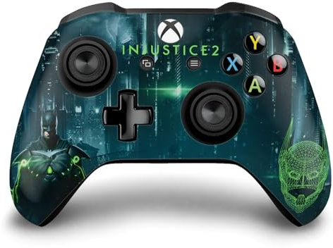 Head Case Designs Offizielle Injustice 2 Batman Darsteller Vinyl Haut Gaming Aufkleber Abziehbild Abdeckung kompatibel mit Xbox One S/X Controller