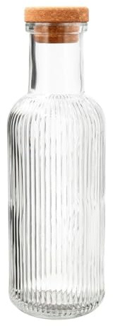 Quid Botella con tapón Maison de vidrio 1 l | Transparente, Vidrio, formato alto, acabado con relieve, medidas 1L