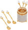 Coffee Spoons Set, 6Pcs Retro Crystal Alloy Tableware Dessert Spoons with Holder, Tea Spoons Decorative for Fruit, Stirring, Mixing, Sugar, Ice Cream, Cake, Cafe Tableware, Party